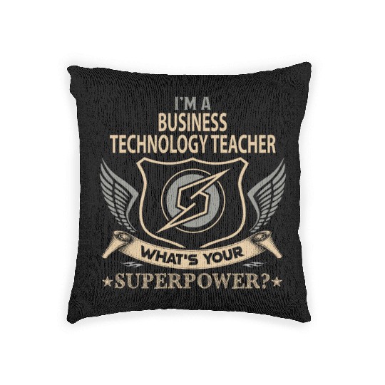 Business Technology Teacher Woven Pillows - Superpower J