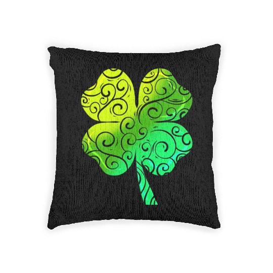 Mandala Tribal Shamrock For St. Patricks Day Woven Pillows