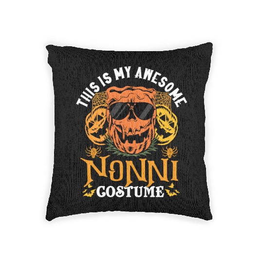 This Is My Awesome Nonni Costume Grandma Halloween Woven Pillows