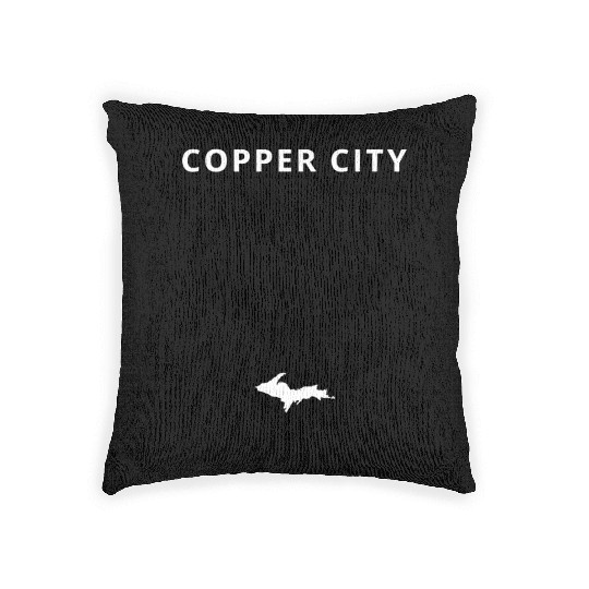 Copper City Michigan Upper Peninsula Woven Pillows