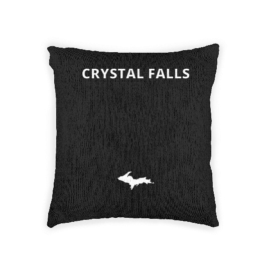 Crystal Falls Michigan Upper Peninsula Woven Pillows