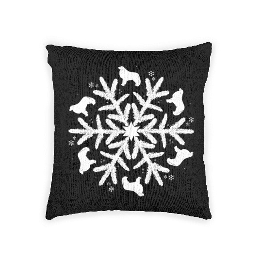 Great Pyrenees Snowflake Pattern Woven Pillows