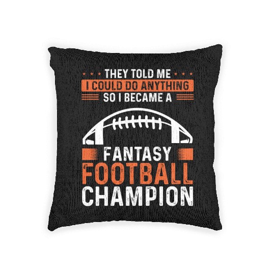 Fantasy Football Championship Team Player Trophy Woven Pillows