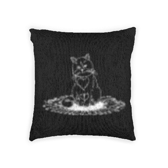 Cat Sunflower Cat Owner Cat Lover I Cute Cat Sunfl Woven Pillows