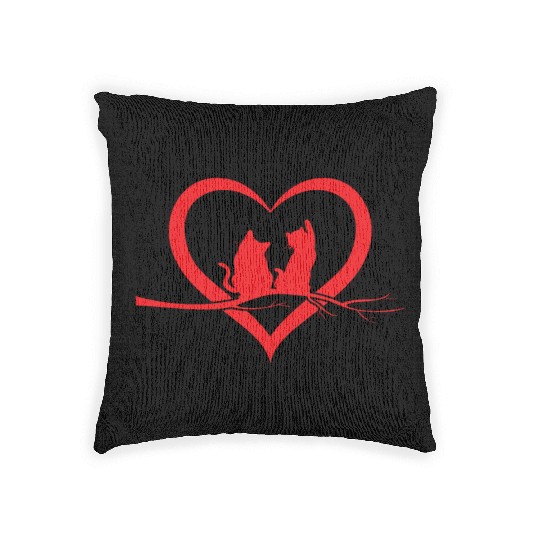 Cats In Lover I Cat Owner Cat Lover Cute Cat Heart Woven Pillows