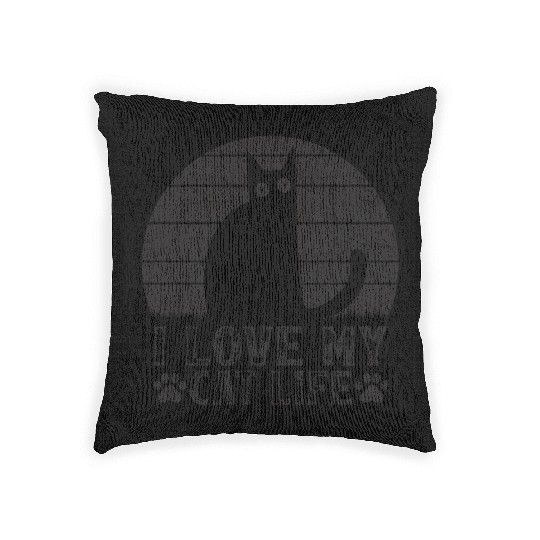 Cat Owner Funny Cat Meme Cat Lover I Love My Cat L Woven Pillows