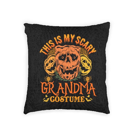 This Is My Scary Grandma Costume Funny Halloween Woven Pillows