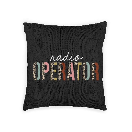 Radio Operator Leopard Print Funny Gift Woven Pillows