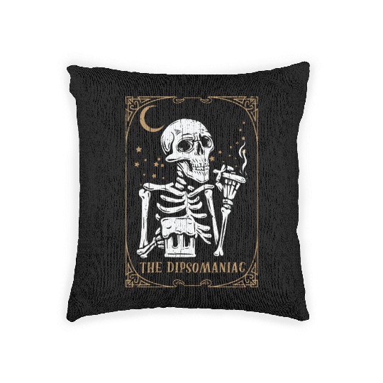 Alcohol Tarot Card Occult Club Gothic Vice Woven Pillows