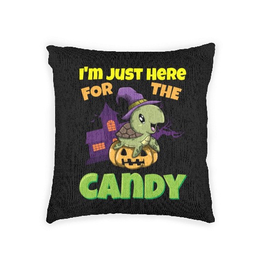 I'm Just Here For The Candy Scary Halloween Beast Woven Pillows