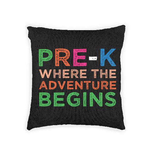 Pre-K Adventure Begins Graduation Preschooler Gift Woven Pillows