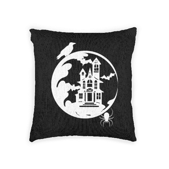 Ghost house Woven Pillows