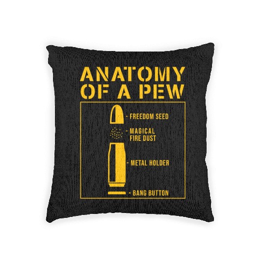 Anatomy Of A Pew Bullet 2nd Amendment Woven Pillows