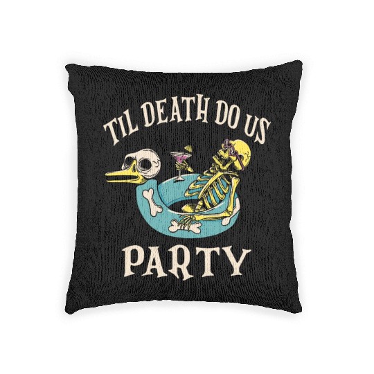 Til Death Do Us Party Bridal Bachelorette Matching Woven Pillows