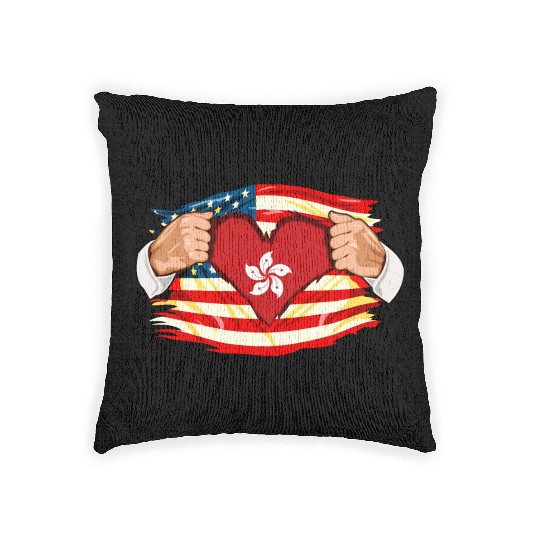 Hong Kongese Who Live in America HongKong Flag Woven Pillows