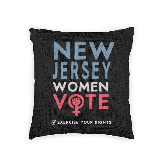 New Jersey Women Vote Voter 2022 Election Woven Pillows