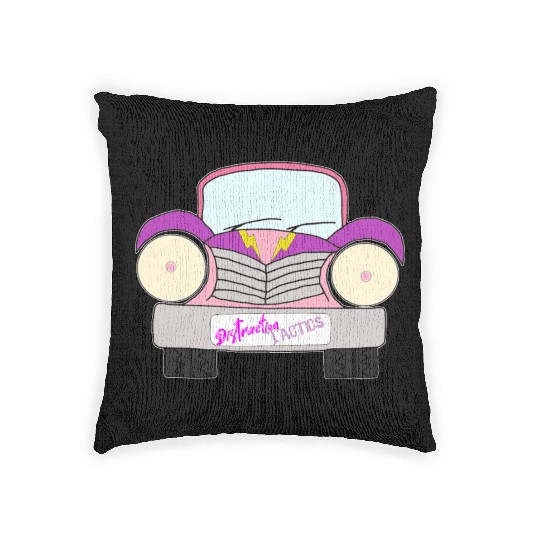 Old Car Girly Distraction Tactics Pink and Purple Woven Pillows