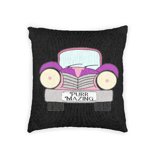 Old Car Pink and Purple Purr Mazing Woven Pillows