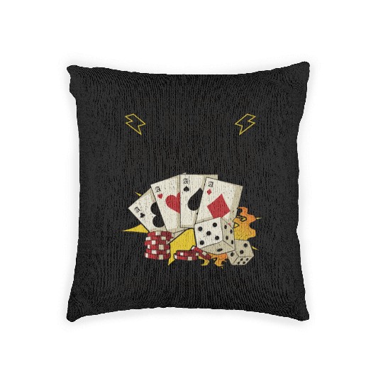 Poker Casino Poker Player Gambling Roulette Gift Woven Pillows