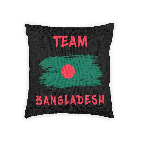 Team Bangladesh flags design Woven Pillows