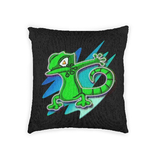 Dabbing Gecko - Jack O Lantern Eyes Woven Pillows
