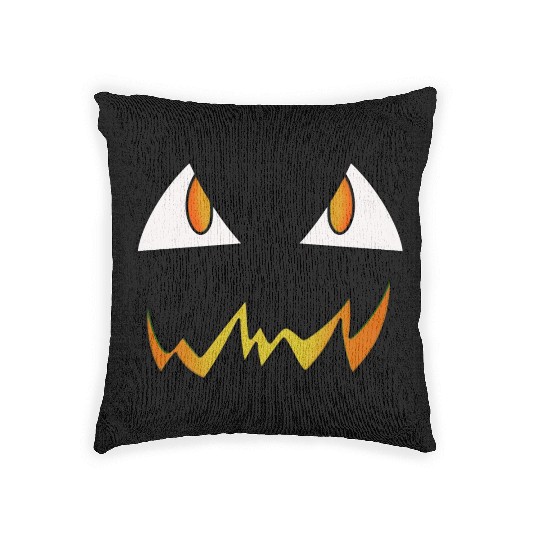 Jack O Lantern Face Woven Pillows