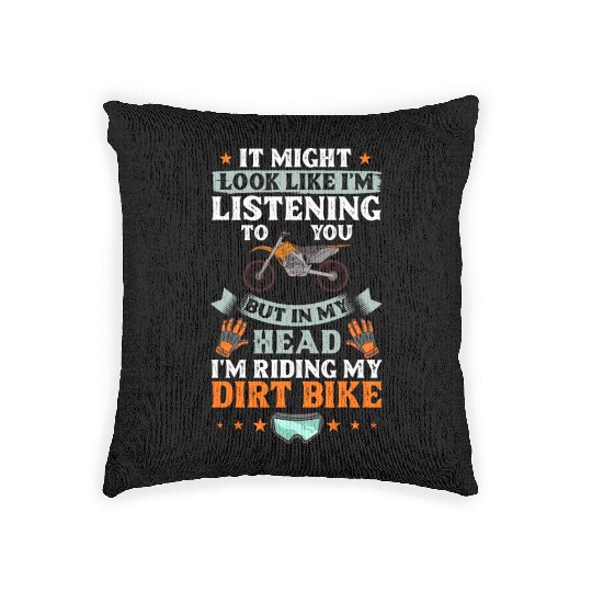 Dirt Bike Electric Motocross Riding MX Rider Woven Pillows