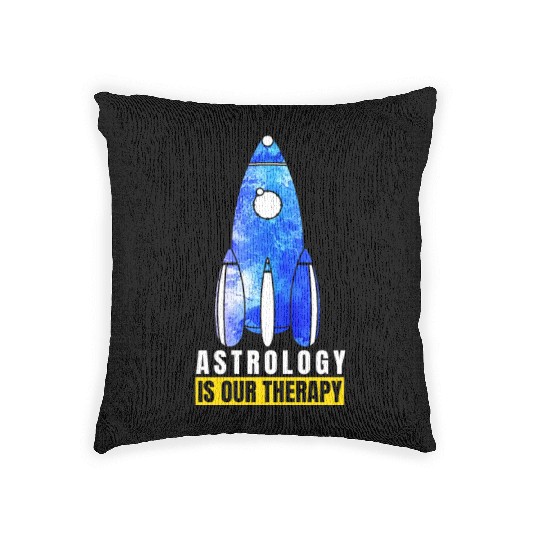 Abstract Delightful Rocket Of Cheerful Astro Quote Woven Pillows