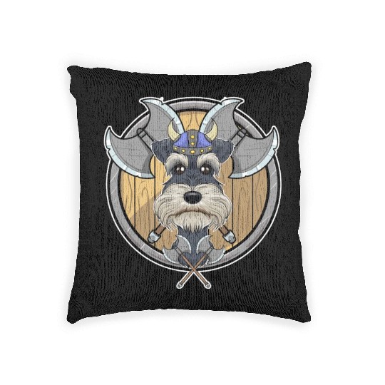 Miniature Schnauzer I Valhalla I Viking Woven Pillows