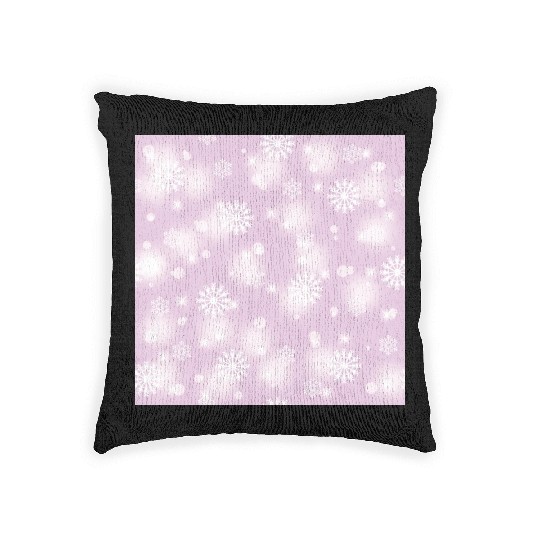 Violet Snowflakes Pattern Woven Pillows