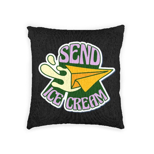 send ice cream Woven Pillows