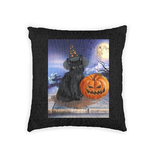 Halloween Cat Woven Pillows