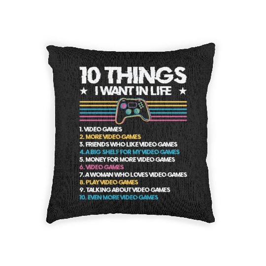 Gaming Gamer Playing Video Game Computer Woven Pillows