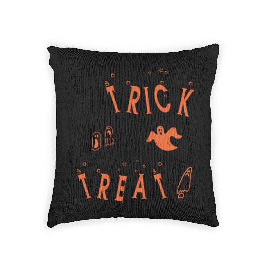 Halloween trick or treat spirit ghostoctober 31th Woven Pillows