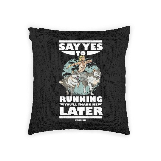 Run jogging sport race training gift Woven Pillows
