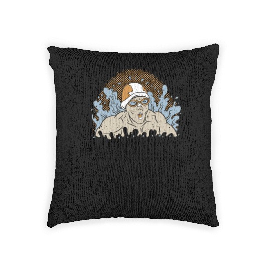 Swimming lifeguard swimming course outdoor pool gi Woven Pillows