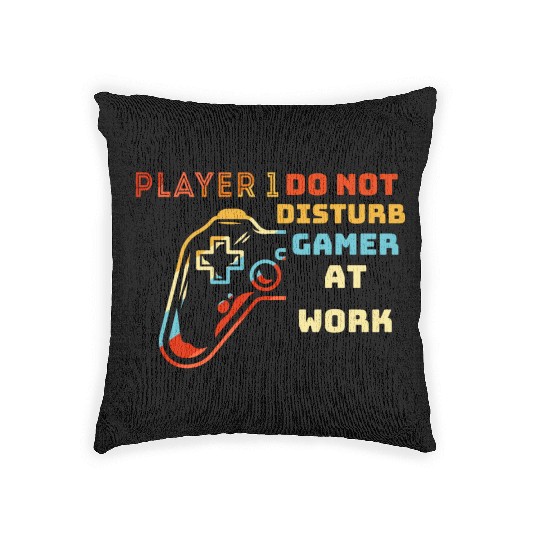 Do Not Disturb Gamer At Work-Gaming Lover Woven Pillows