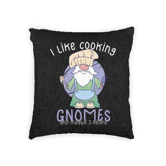 Cooking Cook Chef Gnomes Gnome Lover Funny Gnome Woven Pillows