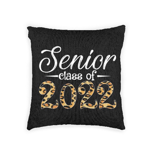 Senior Class Of 2022 Leopard Print Woven Pillows