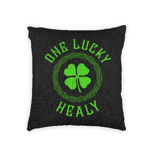 One Lucky Hart Irish Family Four Leaf Clover Woven Pillows