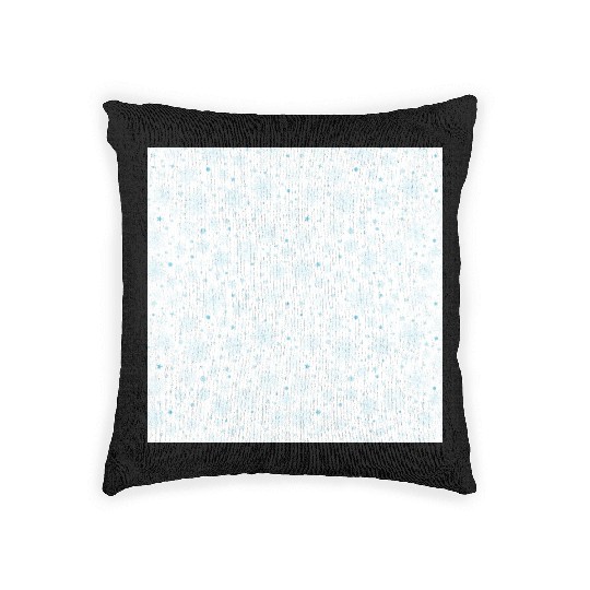 Modern Snowflakes Pattern White Blue Woven Pillows