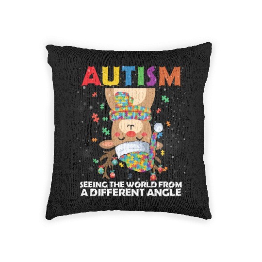Autism Rudolph Deer Christmas Woven Pillows