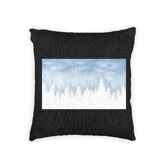 Christmas Winter Wonderland Snow Night Woven Pillows