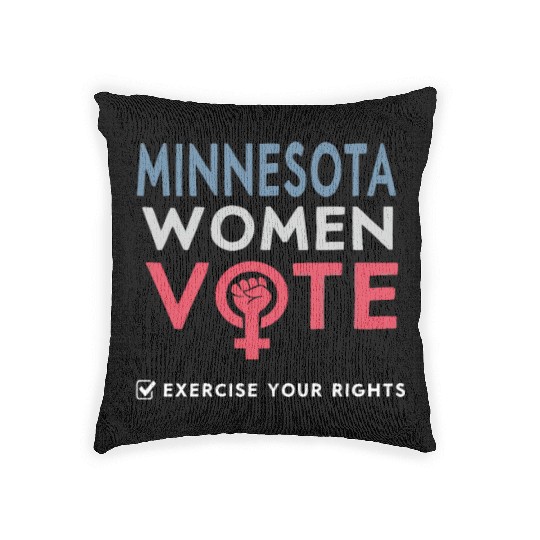 Minnesota Women Vote Voter 2022 Election Feminist Woven Pillows