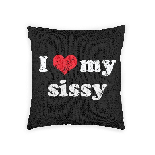 I Love Heart My Sissy Family Brother Sister Woven Pillows