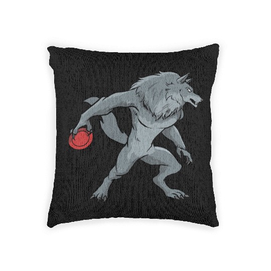 Disc Golf Werewolf Woven Pillows