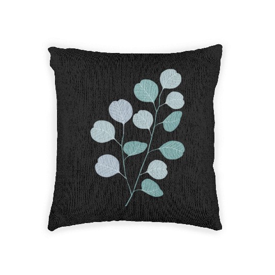 Eucalyptus evergreen design - natural plant leaves Woven Pillows