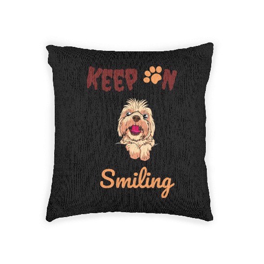 Dog Dads, Dog Mummy, Keep On Smiling Woven Pillows