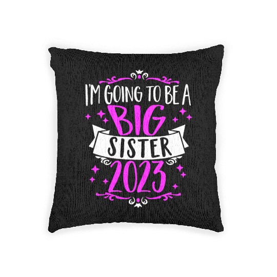 Going to be a Big Sister 2023 Pregnancy Big Sis Woven Pillows