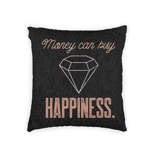 Jewelry Bling Money Can Buy Happiness Funny Diamon Woven Pillows